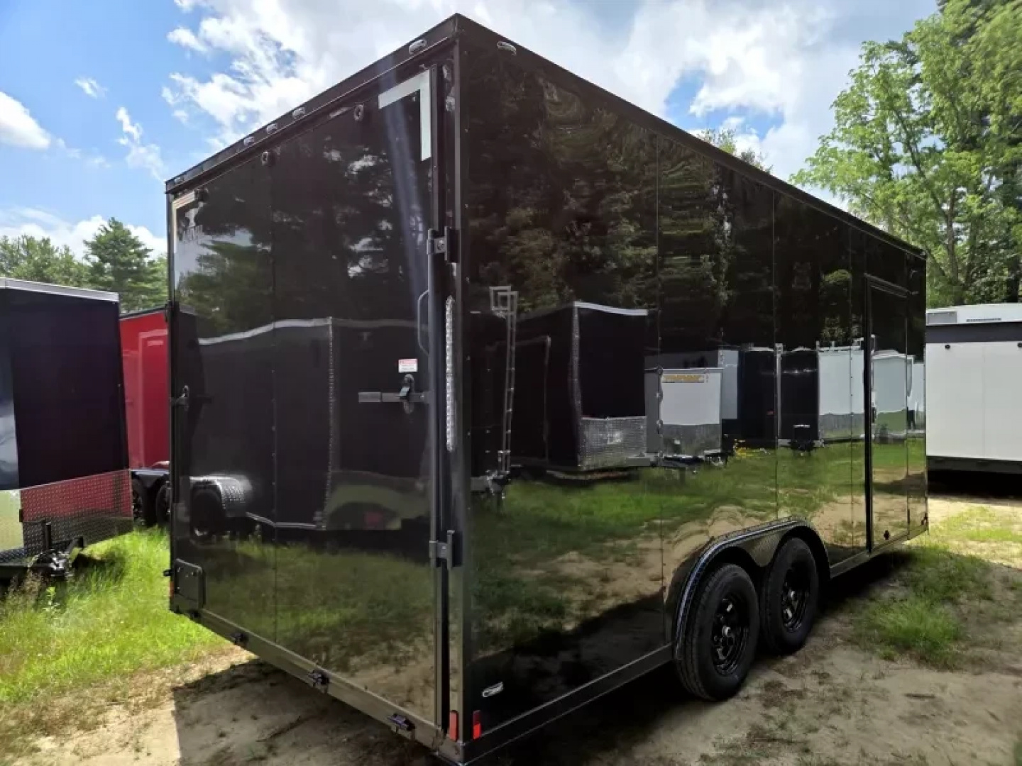 New 2025 8.5x18 extra height enclosed cargo or car hauler trailer black out - Anvil Trailers