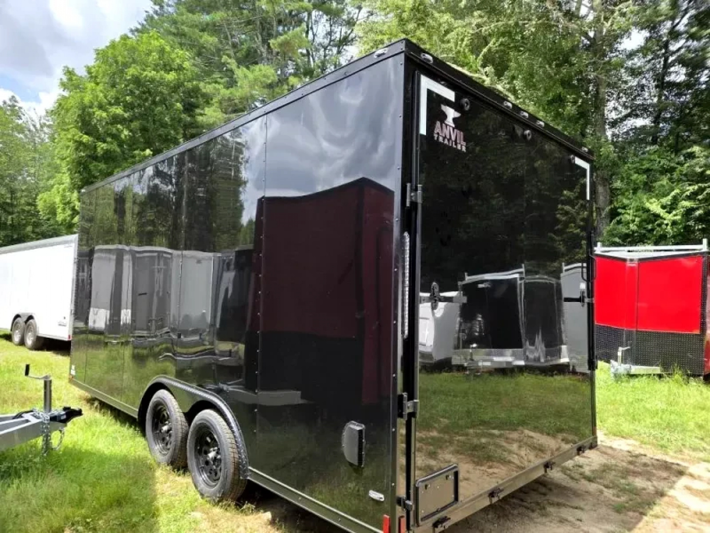 New 2025 8.5x18 extra height enclosed cargo or car hauler trailer black out - Anvil Trailers