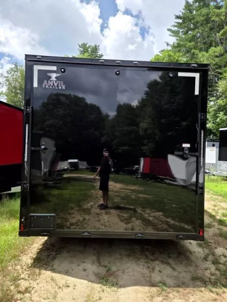 New 2025 8.5x18 extra height enclosed cargo or car hauler trailer black out - Anvil Trailers