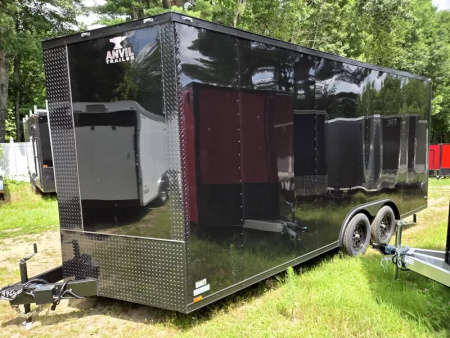 New 2025 8.5x18 extra height enclosed cargo or car hauler trailer black out - Anvil Trailers