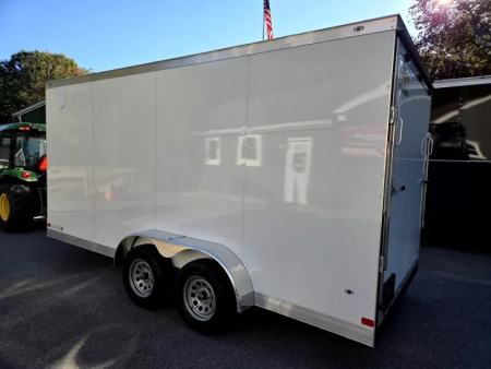 New 2026 7X17 CARGO TRAILER WITH E TRAC EXTRA HEGHT - Covered Wagon