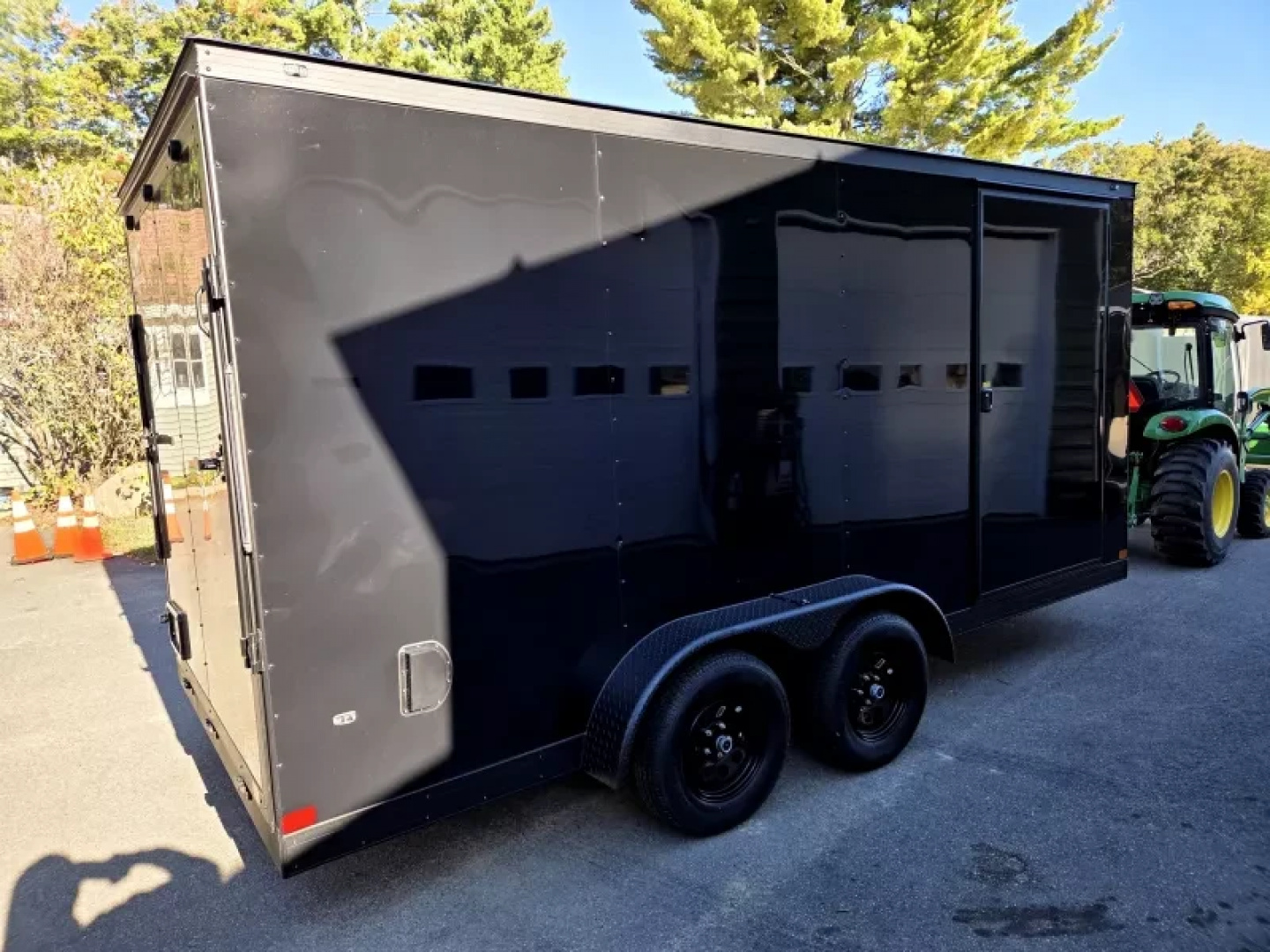 New 2026 7x16 extra height enclosed cargo trailer black out with e trac - Anvil Trailers