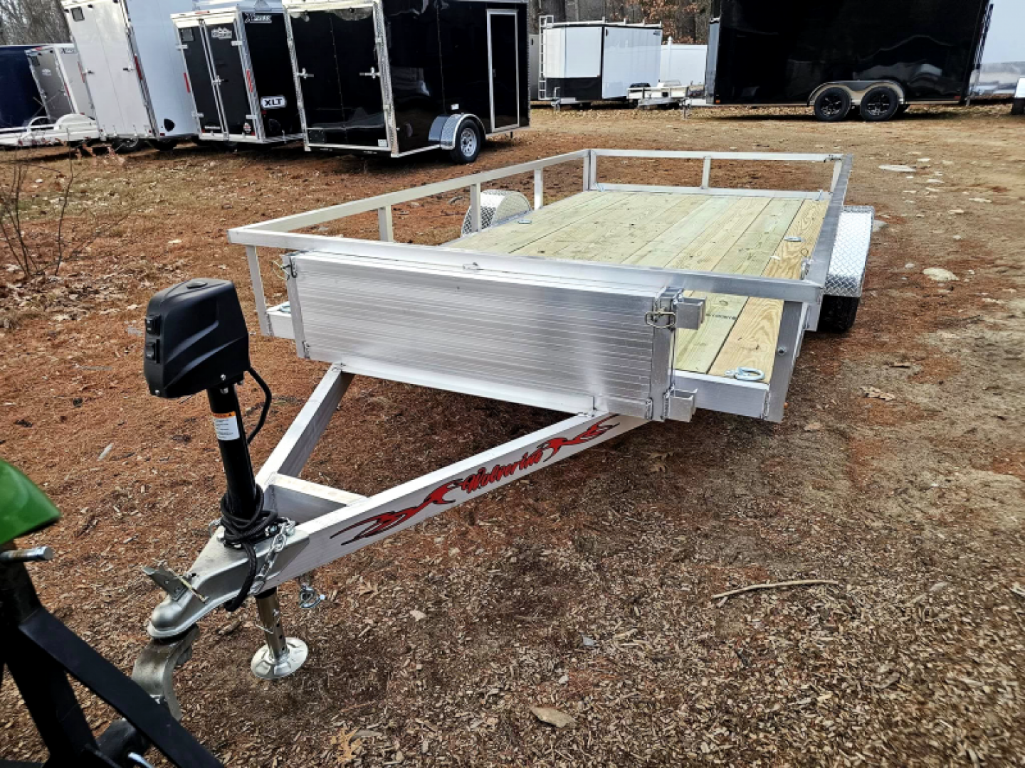 New 2025 7x14 aluminum utility trailer with aluminum wheels & electric tongue jack - Wolverine