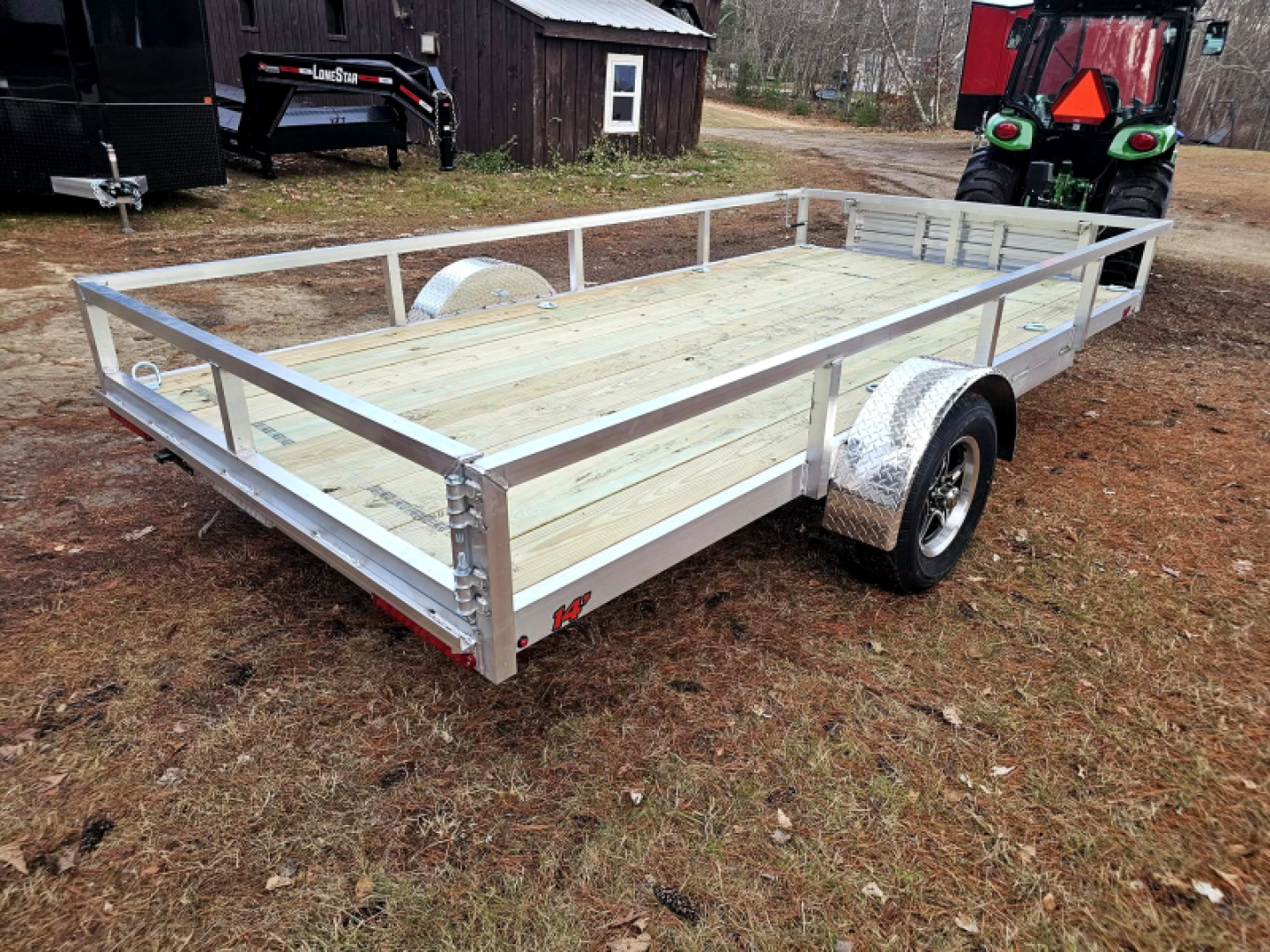 New 2025 7x14 aluminum utility trailer with aluminum wheels & electric tongue jack - Wolverine