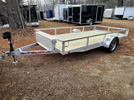 New 2025 7x14 aluminum utility trailer with aluminum wheels & electric tongue jack - Wolverine