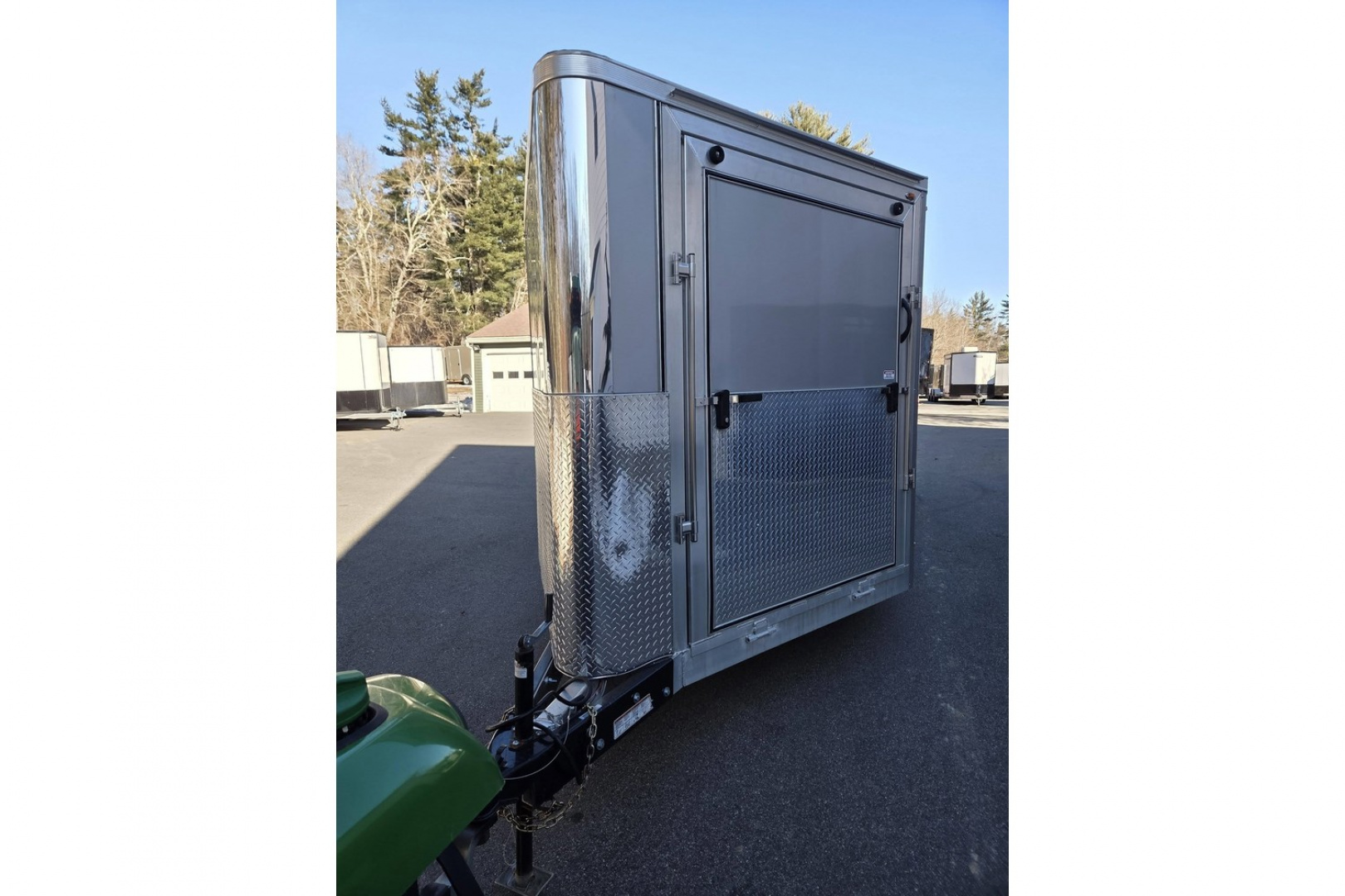 Used 2024 8.5x26 TMV loaded with upgrades 9990lb gvwr 4 place snowmobile atv sxs utv or car hauler trailer - Legend Premium Trailers