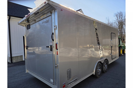 Used 2024 8.5x26 TMV loaded with upgrades 9990lb gvwr 4 place snowmobile atv sxs utv or car hauler trailer - Legend Premium Trailers