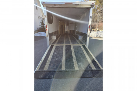 Used 2024 8.5x26 TMV loaded with upgrades 9990lb gvwr 4 place snowmobile atv sxs utv or car hauler trailer - Legend Premium Trailers