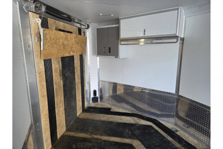 Used 2024 8.5x26 TMV loaded with upgrades 9990lb gvwr 4 place snowmobile atv sxs utv or car hauler trailer - Legend Premium Trailers