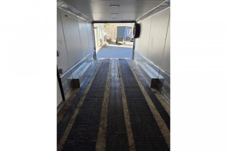 Used 2024 8.5x26 TMV loaded with upgrades 9990lb gvwr 4 place snowmobile atv sxs utv or car hauler trailer - Legend Premium Trailers