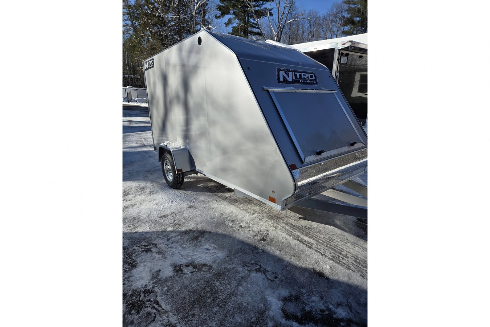 New 2026 66X12 SINGLE PLACE ALUMINUM SNOWMOBILE TRAILER GALVANIZED AXLE - Nitro