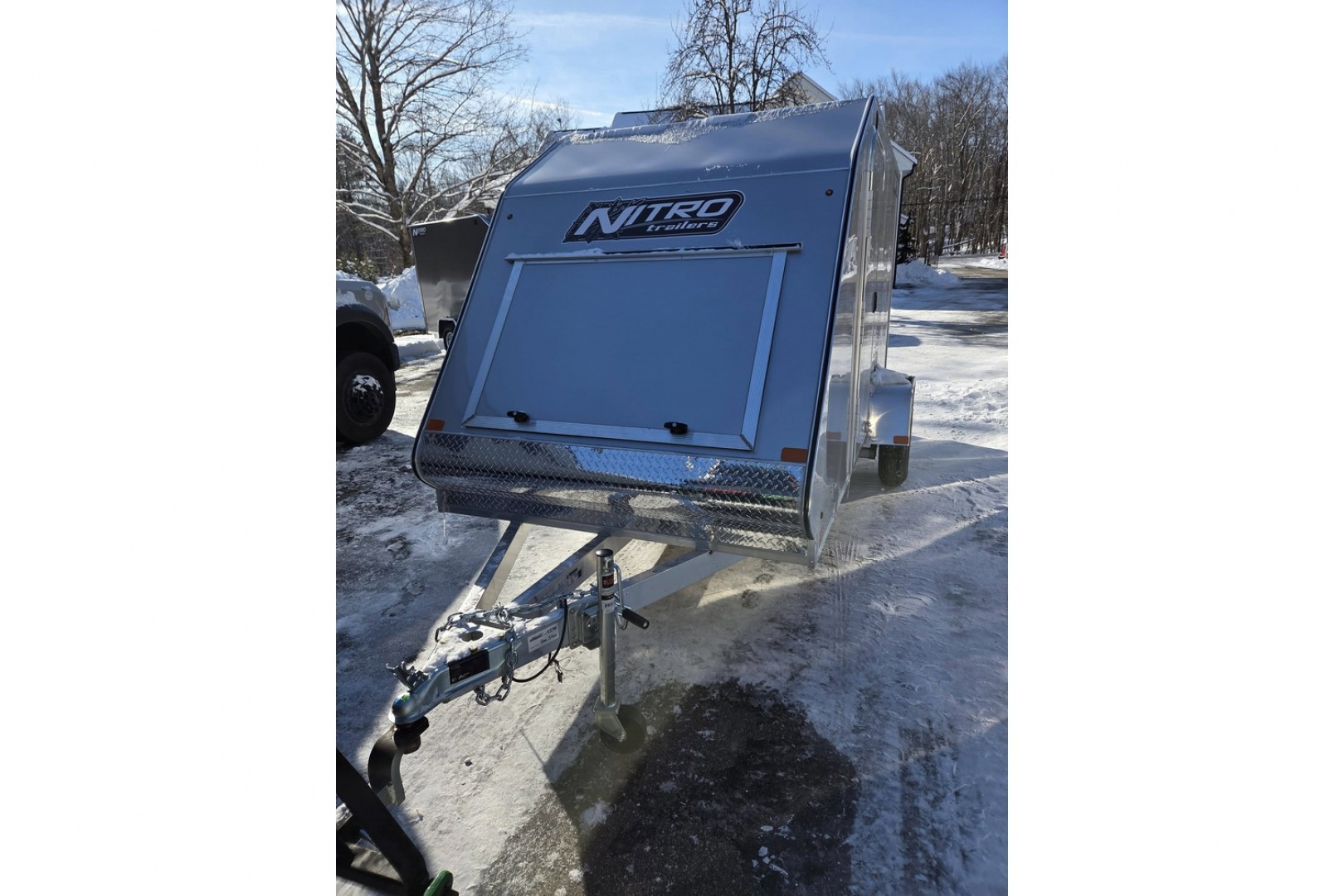 New 2026 66X12 SINGLE PLACE ALUMINUM SNOWMOBILE TRAILER GALVANIZED AXLE - Nitro