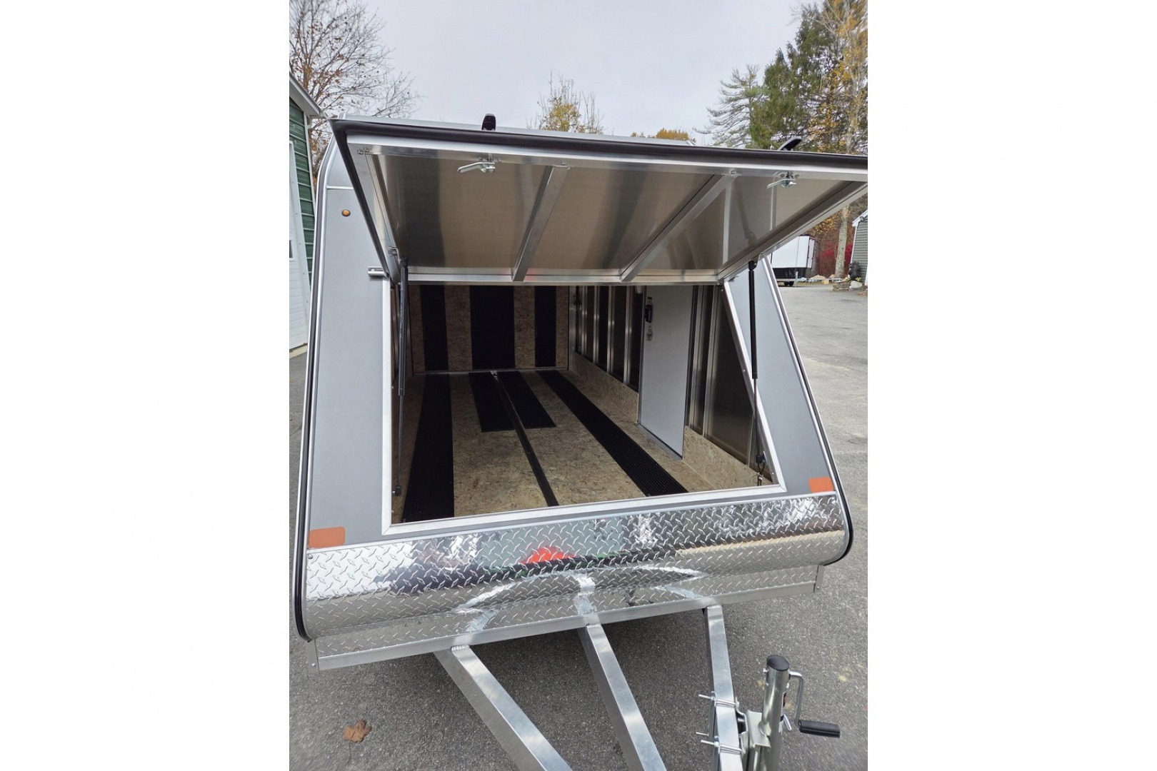 New 2026 66X12 single place aluminum snowmobile TRAILER GALVANIZED AXLE - Nitro