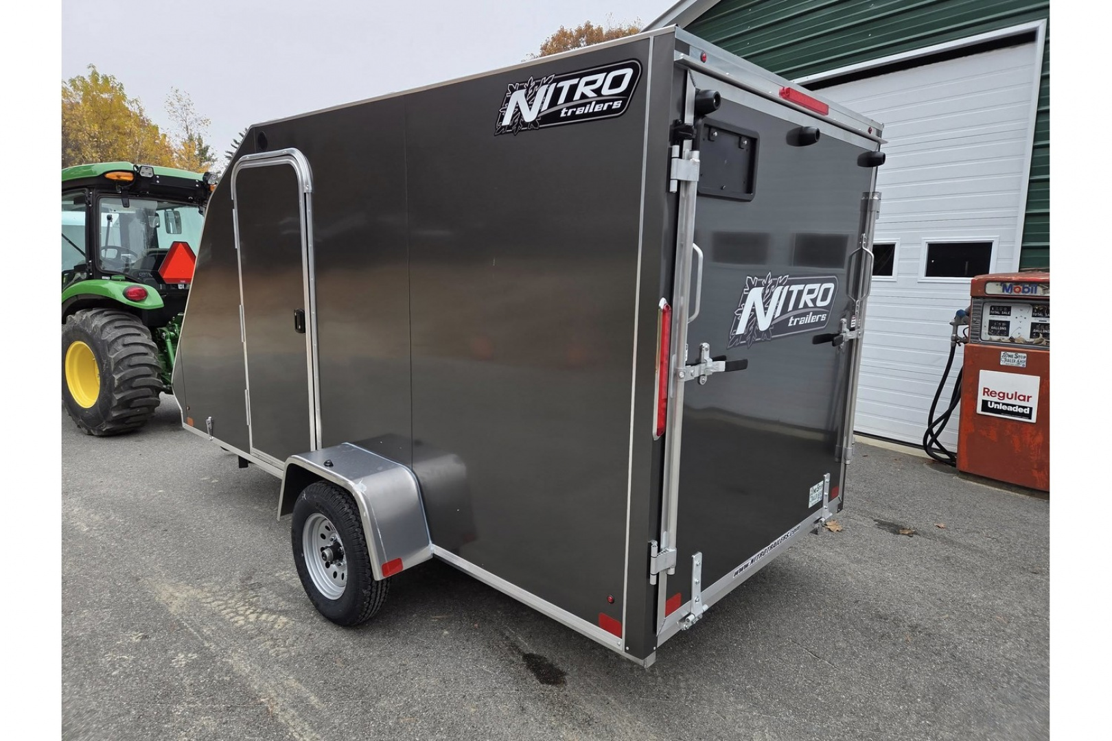 New 2026 66X12 single place aluminum snowmobile TRAILER GALVANIZED AXLE - Nitro