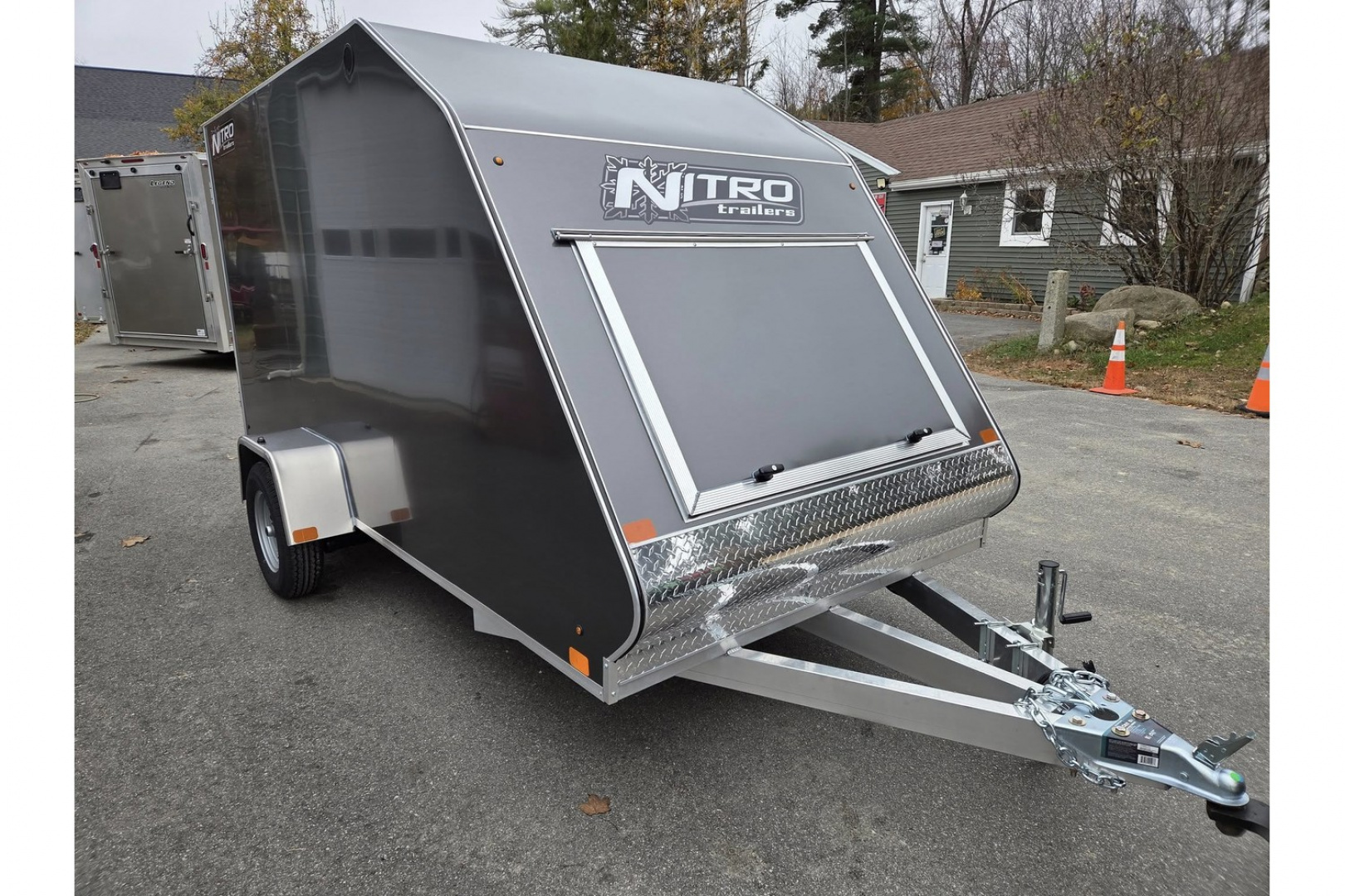 New 2026 66X12 single place aluminum snowmobile TRAILER GALVANIZED AXLE - Nitro