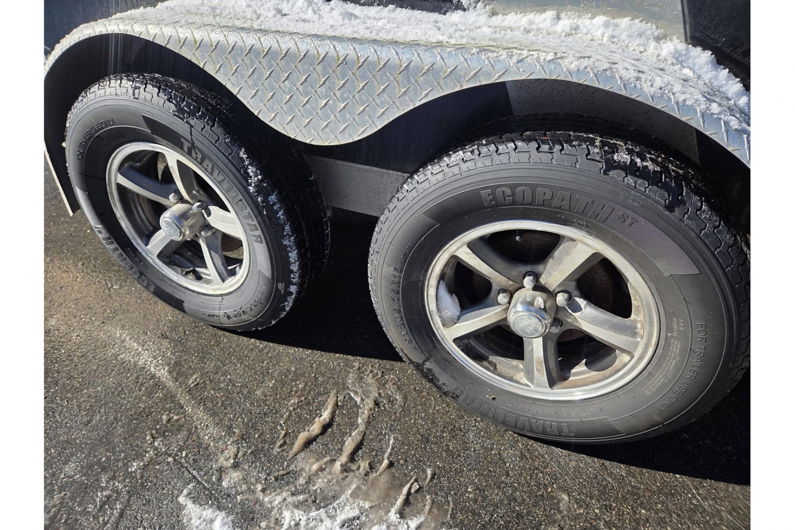 New 2018 7x14 2 place snowmobile atv motorcycle lawn mower trailer with front ramp & finished interior pre-ow - Legend Premium Trailers