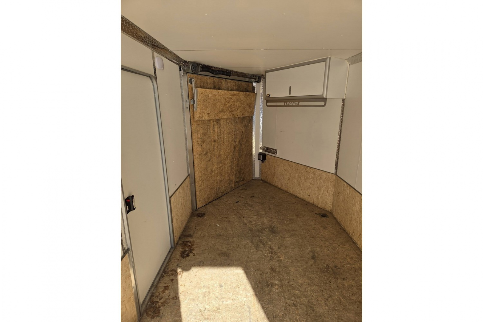 New 2018 7x14 2 place snowmobile atv motorcycle lawn mower trailer with front ramp & finished interior pre-ow - Legend Premium Trailers