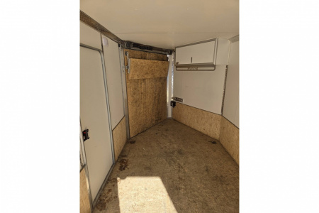 New 2018 7x14 2 place snowmobile atv motorcycle lawn mower trailer with front ramp & finished interior pre-ow - Legend Premium Trailers