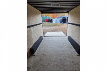 New 2026 8.5x16 extra height enclosed cargo trailer with wall e trac and poly core siding rear ramp door - Covered Wagon