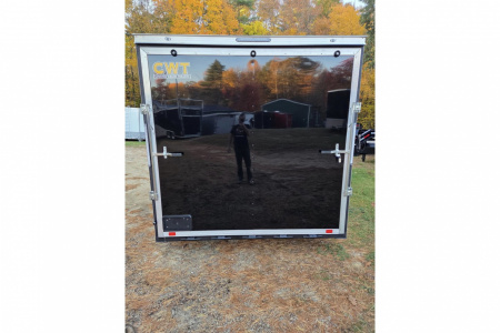 New 2026 8.5x16 extra height enclosed cargo trailer with wall e trac and poly core siding rear ramp door - Covered Wagon