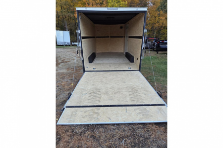 New 2026 8.5x16 extra height enclosed cargo trailer with wall e trac and poly core siding rear ramp door - Covered Wagon