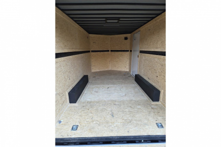 New 2026 8.5x16 extra height enclosed cargo trailer with wall e trac and poly core siding rear ramp door - Covered Wagon