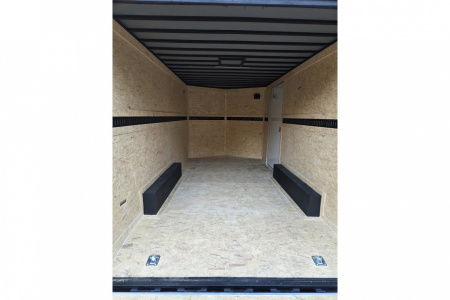 New 2026 8.5x16 extra height enclosed cargo trailer with wall e trac and poly core siding rear ramp door - Covered Wagon