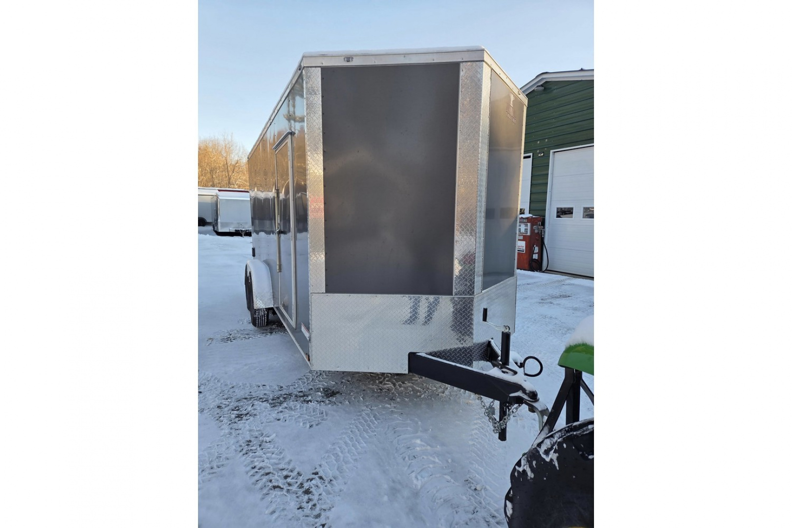 New 2026 7x16 Extra Height enclosed cargo trailer with rear door charcoal grey - Anvil Trailers