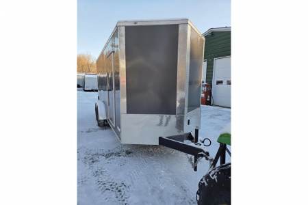 New 2026 7x16 Extra Height enclosed cargo trailer with rear door charcoal grey - Anvil Trailers