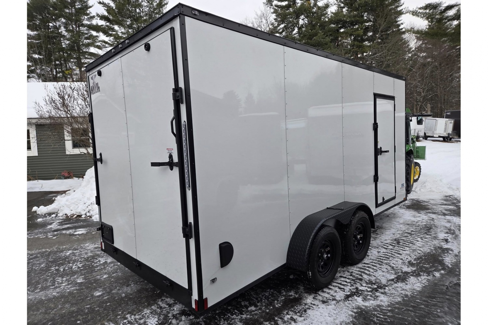 New 2026 7X16 extra height enclosed cargo trailer with black out trim package rear ramp door - Anvil Trailers