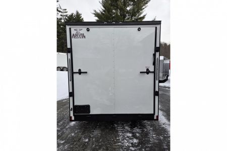 New 2026 7X16 extra height enclosed cargo trailer with black out trim package rear ramp door - Anvil Trailers