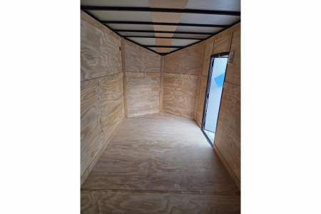 New 2026 7X16 extra height enclosed cargo trailer with black out trim package rear ramp door - Anvil Trailers