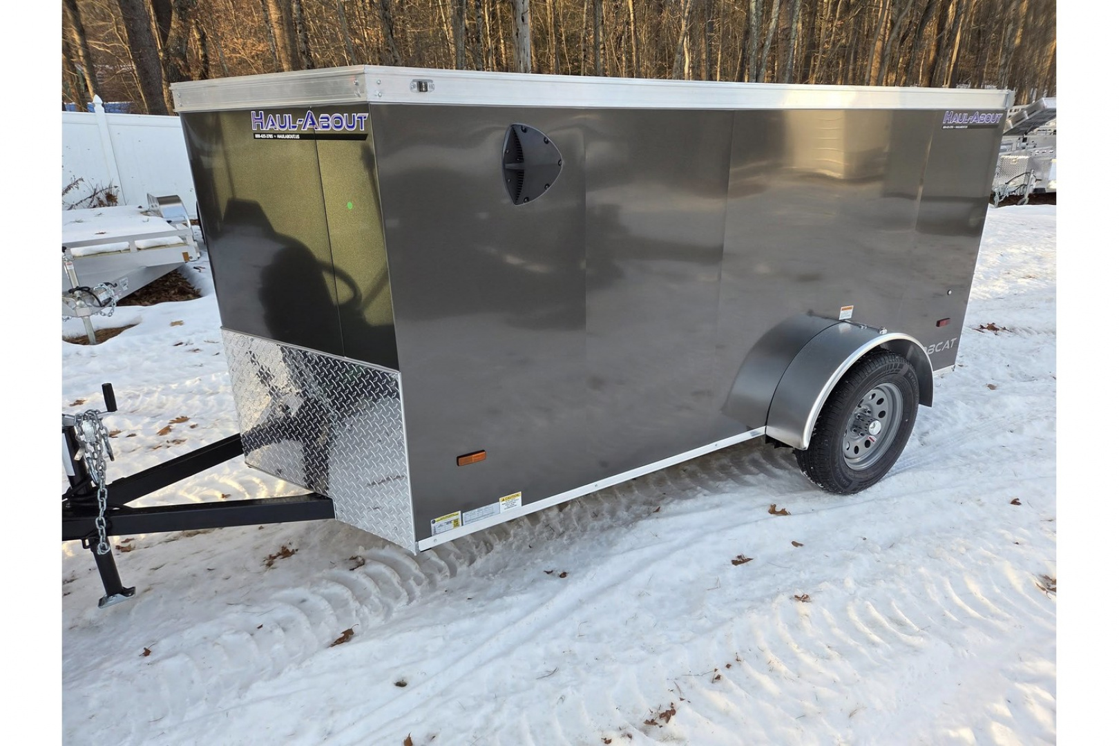 New 2026 5x10 Enclosed Cargo trailer rear ramp with side door - Haul-About