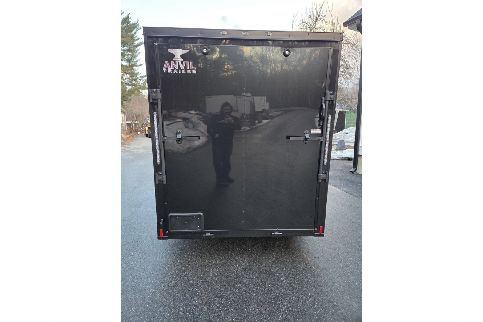 New 2026 6x12 enclosed cargo trailer black black out with rear ramp - Anvil Trailers