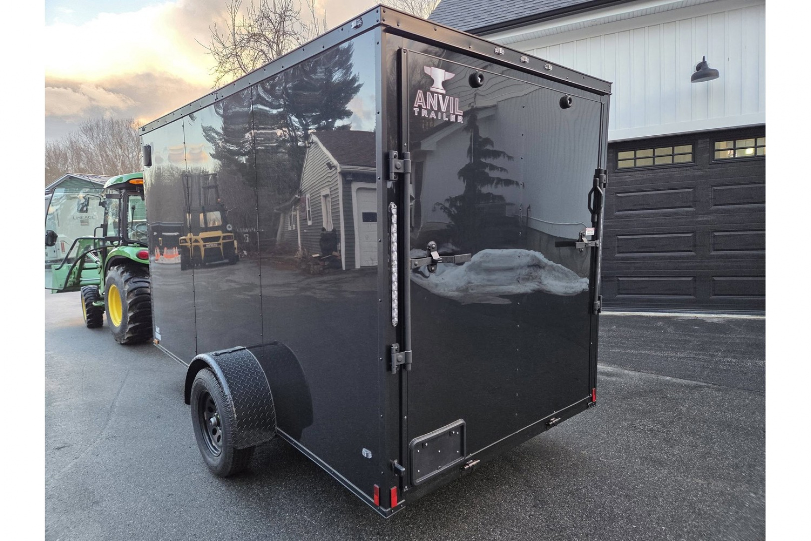 New 2026 6x12 enclosed cargo trailer black black out with rear ramp - Anvil Trailers