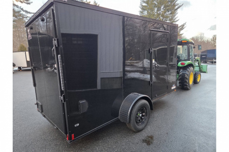 New 2026 6x12 enclosed cargo trailer black black out with rear ramp - Anvil Trailers