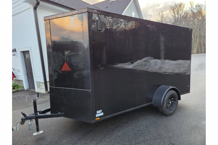 New 2026 6x12 enclosed cargo trailer black black out with rear ramp - Anvil Trailers