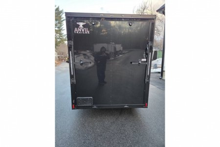 New 2026 6x12 enclosed cargo trailer black black out with rear ramp - Anvil Trailers