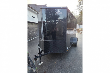 New 2026 6x12 enclosed cargo trailer black black out with rear ramp - Anvil Trailers