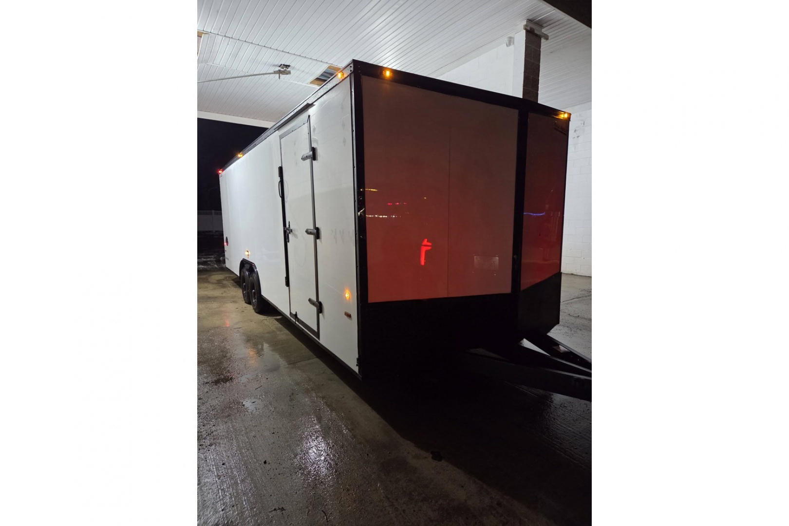 New 2026 8.5X24 9990LB GVWR ENCLOSED CAR HAULER EXTRA HEIGHT WHITE WITH BLAKC OUT TRIM PACKAGE - Haul-About