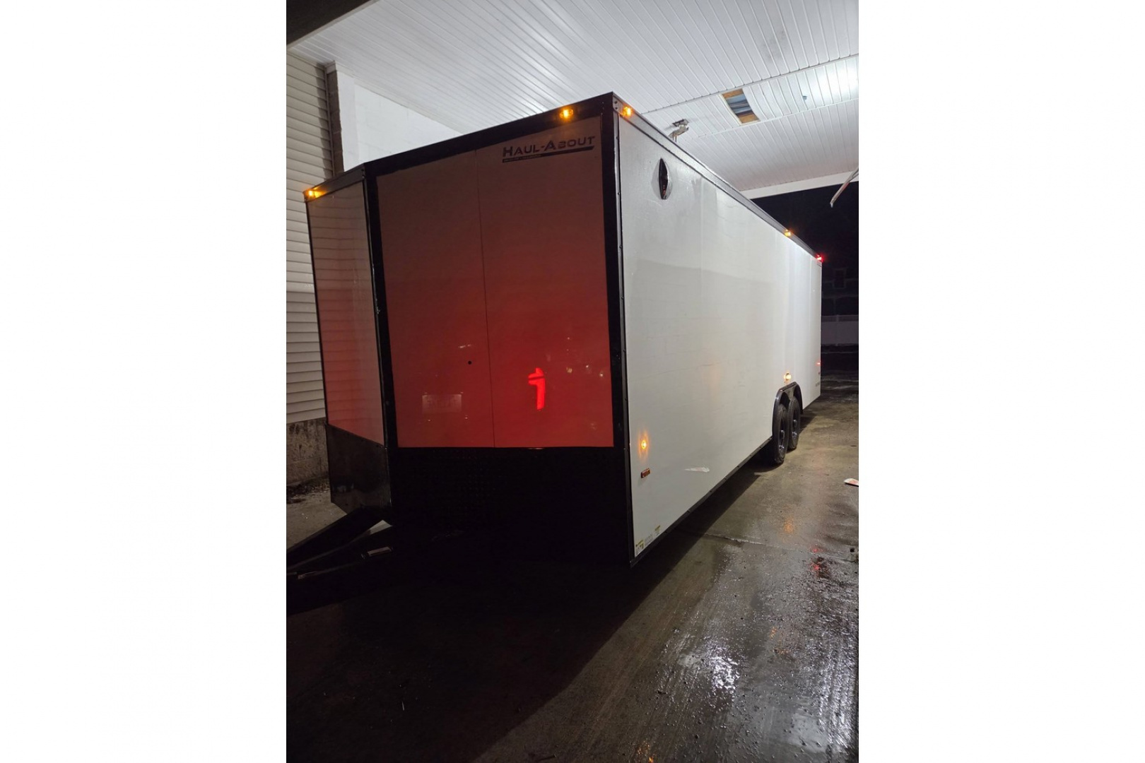 New 2026 8.5X24 9990LB GVWR ENCLOSED CAR HAULER EXTRA HEIGHT WHITE WITH BLAKC OUT TRIM PACKAGE - Haul-About