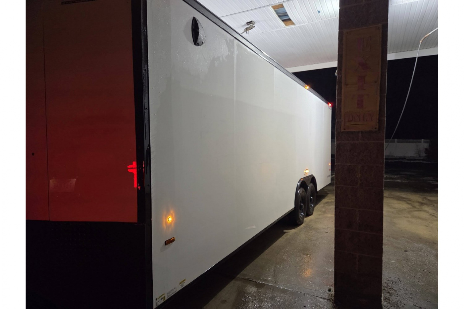 New 2026 8.5X24 9990LB GVWR ENCLOSED CAR HAULER EXTRA HEIGHT WHITE WITH BLAKC OUT TRIM PACKAGE - Haul-About