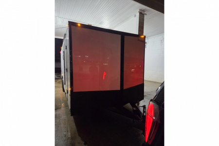 New 2026 8.5X24 9990LB GVWR ENCLOSED CAR HAULER EXTRA HEIGHT WHITE WITH BLAKC OUT TRIM PACKAGE - Haul-About