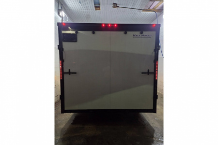 New 2026 8.5X24 9990LB GVWR ENCLOSED CAR HAULER EXTRA HEIGHT WHITE WITH BLAKC OUT TRIM PACKAGE - Haul-About