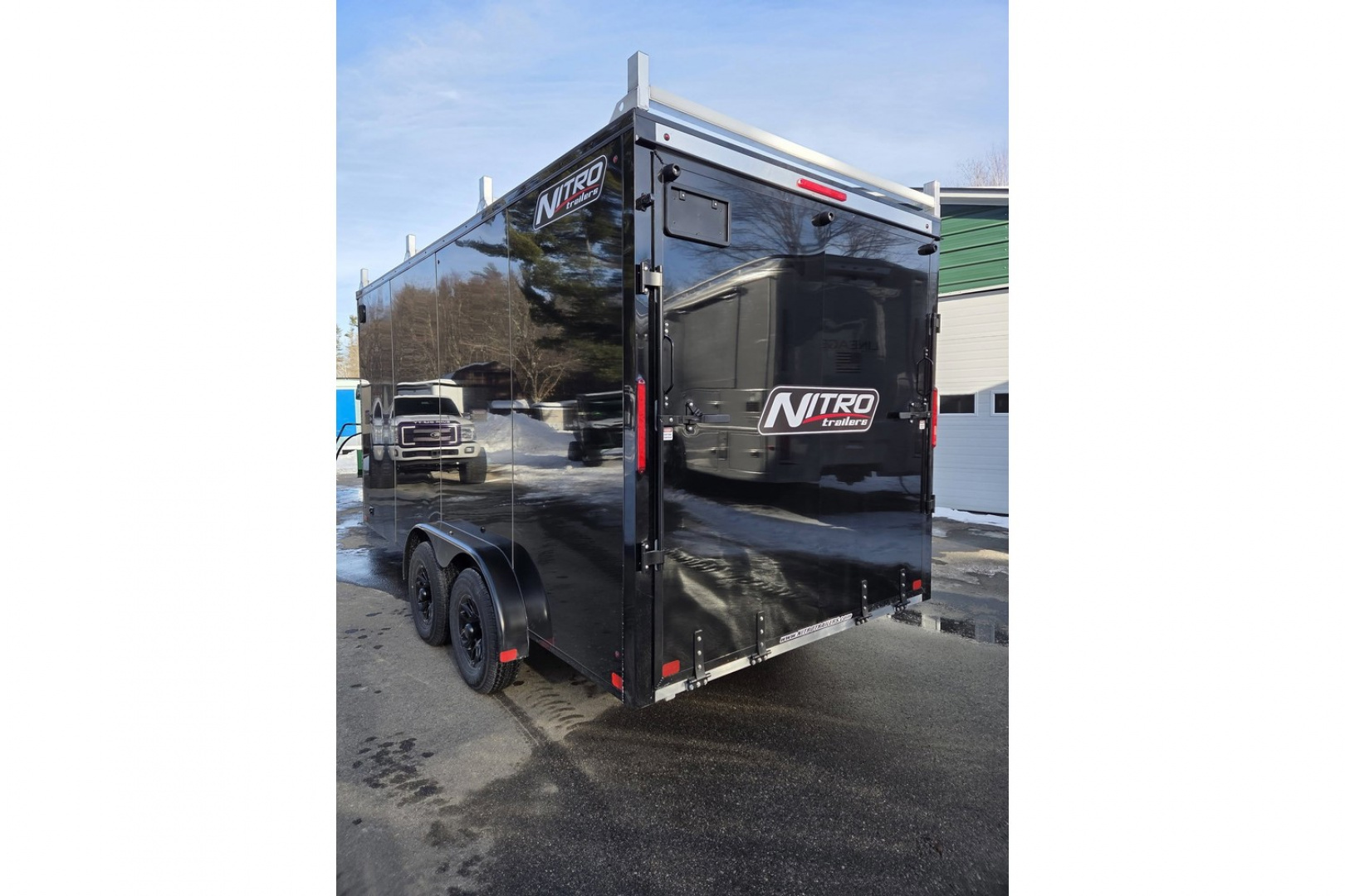 New 2026 7.5x16 9990lb gvwr contractor trailer with rear ramp black out trim package - Nitro