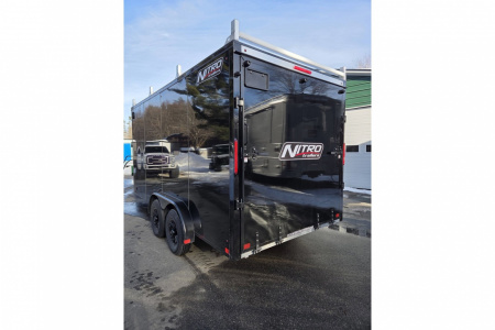 New 2026 7.5x16 9990lb gvwr contractor trailer with rear ramp black out trim package - Nitro