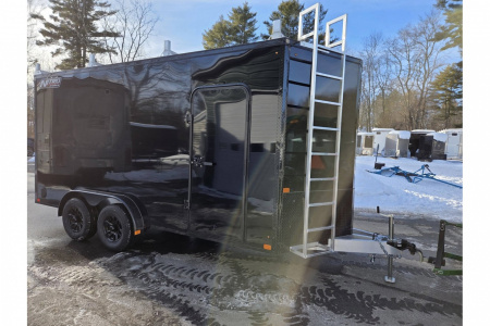 New 2026 7.5x16 9990lb gvwr contractor trailer with rear ramp black out trim package - Nitro