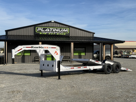 New 2026 RawMaxx G7X 83X24 GOOSENECK TILT W/14 PLY TIRES AND RHINO LINER ON FENDERS 16K GVWR Tilt Trailer