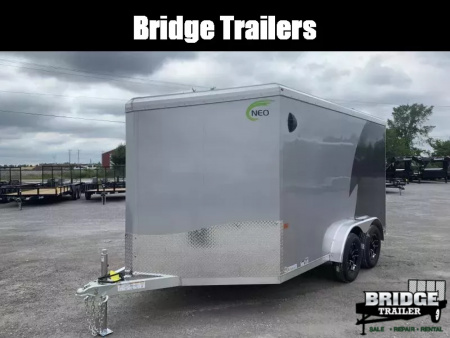 New 2026 NEO Trailers NAM1275TR74 (7.5' X 12') 7K V-Nose Motorcycle Trailer
