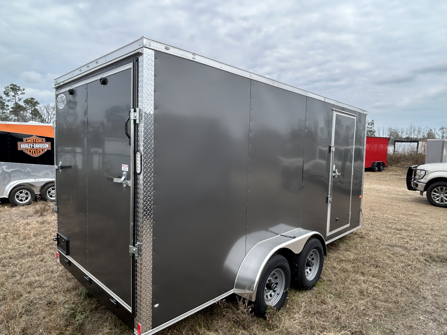 New 7x16 Rock Solid Cargo Heavy Duty Trailer Flat Nose | Enclosed Trailer